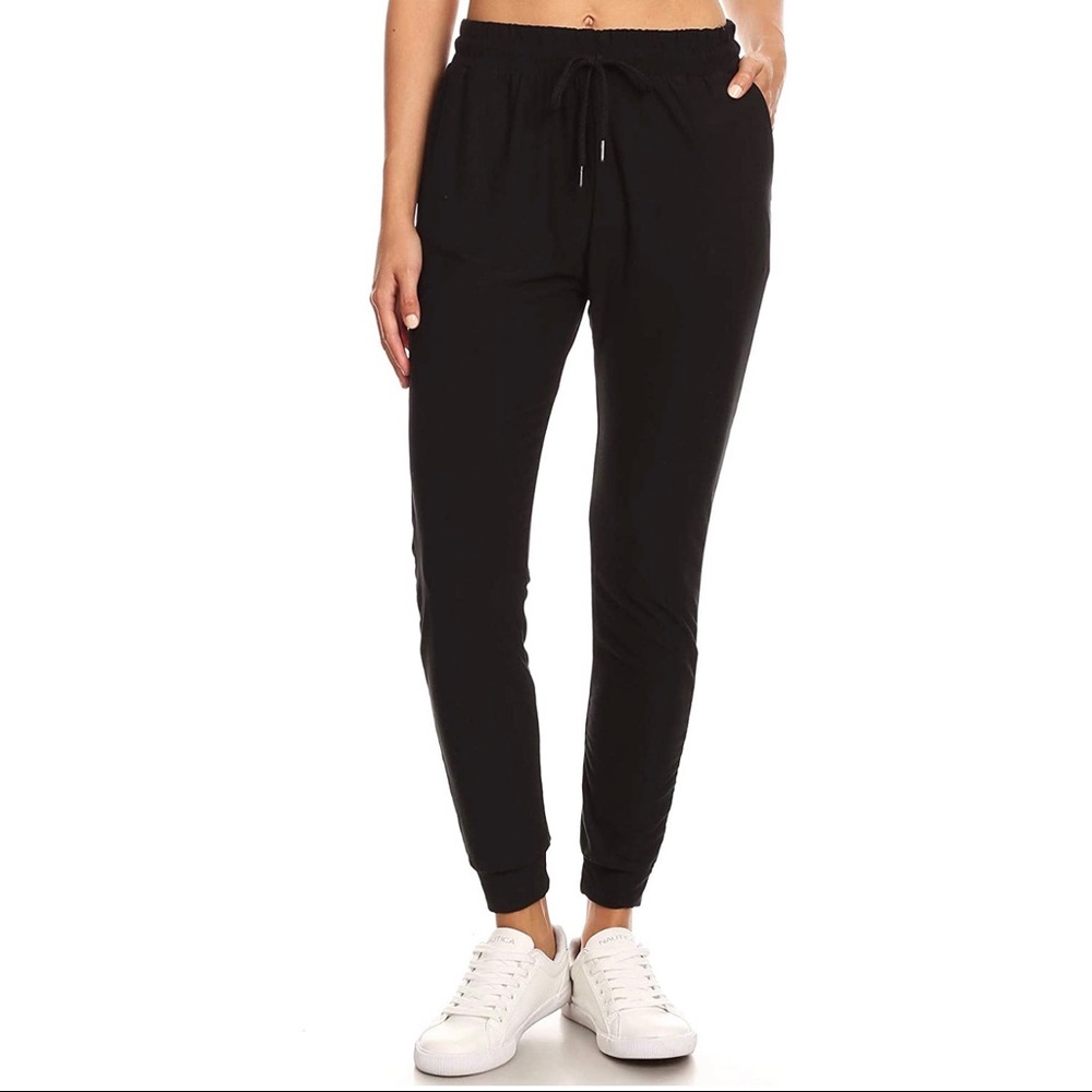 LA12St Black Joggers with Pockets